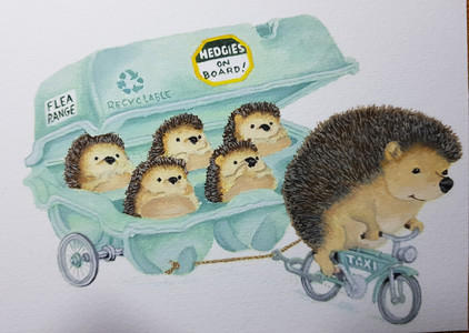 Lorna 1  Hedgehogs, Gouache. 10.20.jpg